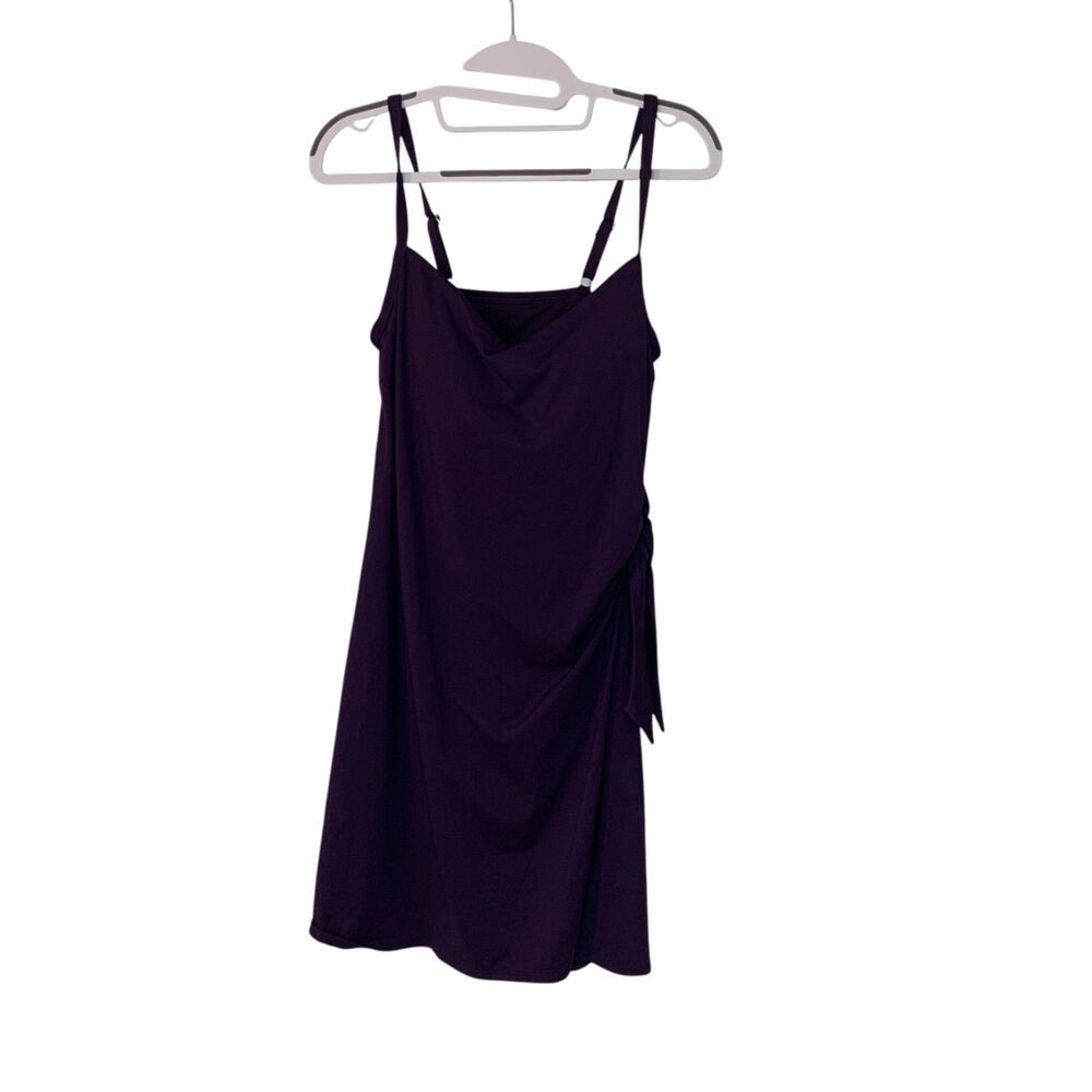 Lands End Purple Sweetheart Swim Dress One Piece Adjustable Straps 12L Beach